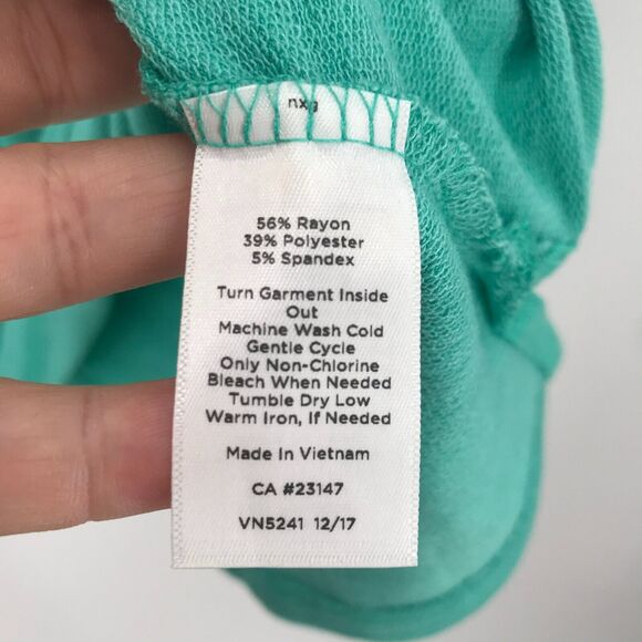 T By Talbots Dress Womens Small Green Stripe Blouson Pockets Rope Drawstring - Picture 5 of 6